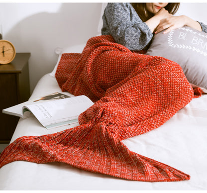 Knitted Mermaid Tail Blanket - Cozy Crochet Design - Mallora Shop