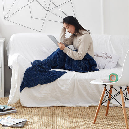 Knitted Mermaid Tail Blanket - Cozy Crochet Design - Mallora Shop