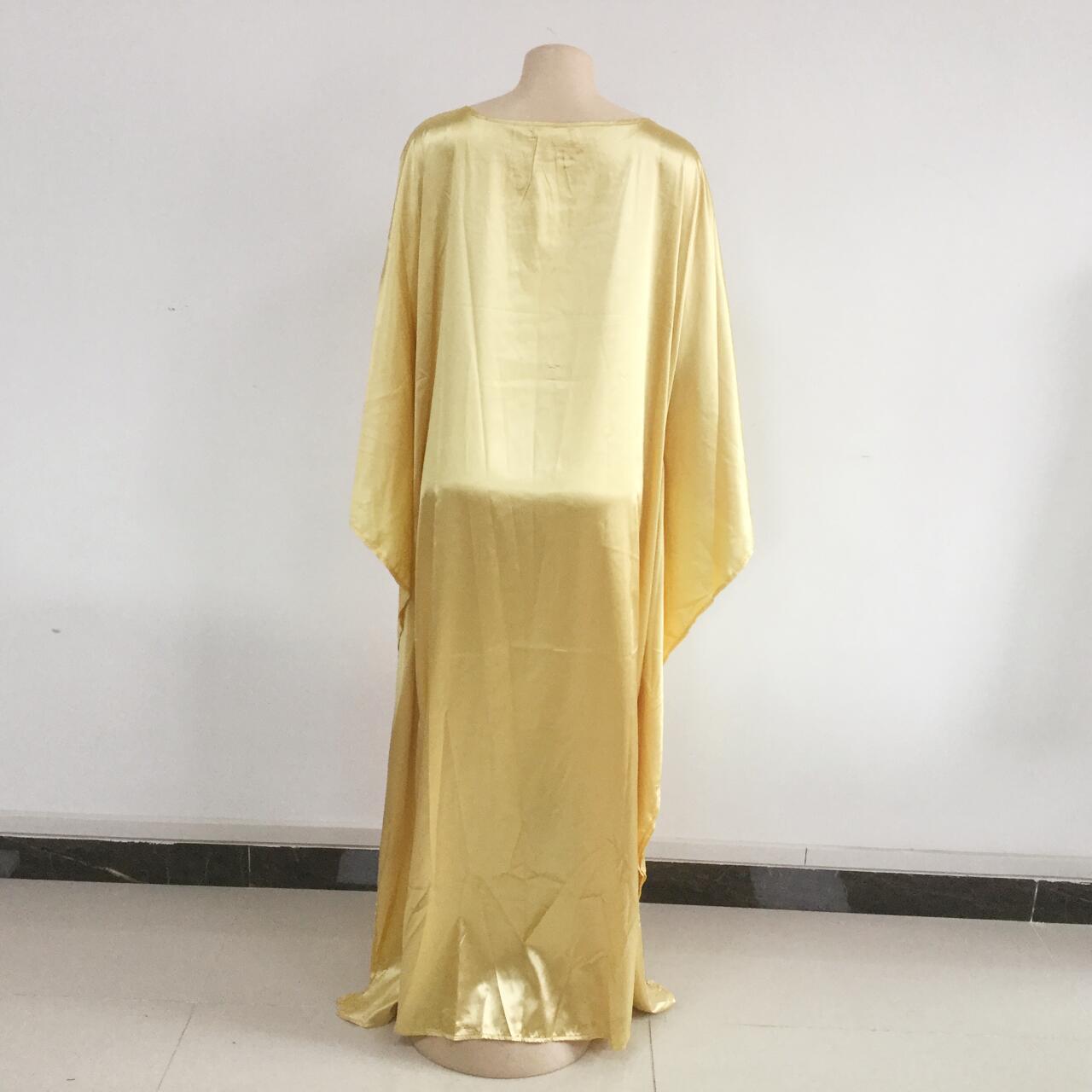 Faux Silk Cloth Round Tie Diamond Lace Robe Loose Dress