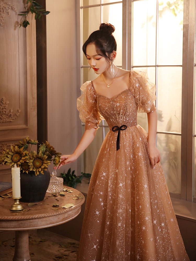 Banquet Host Long Pettiskirt French Evening Dress