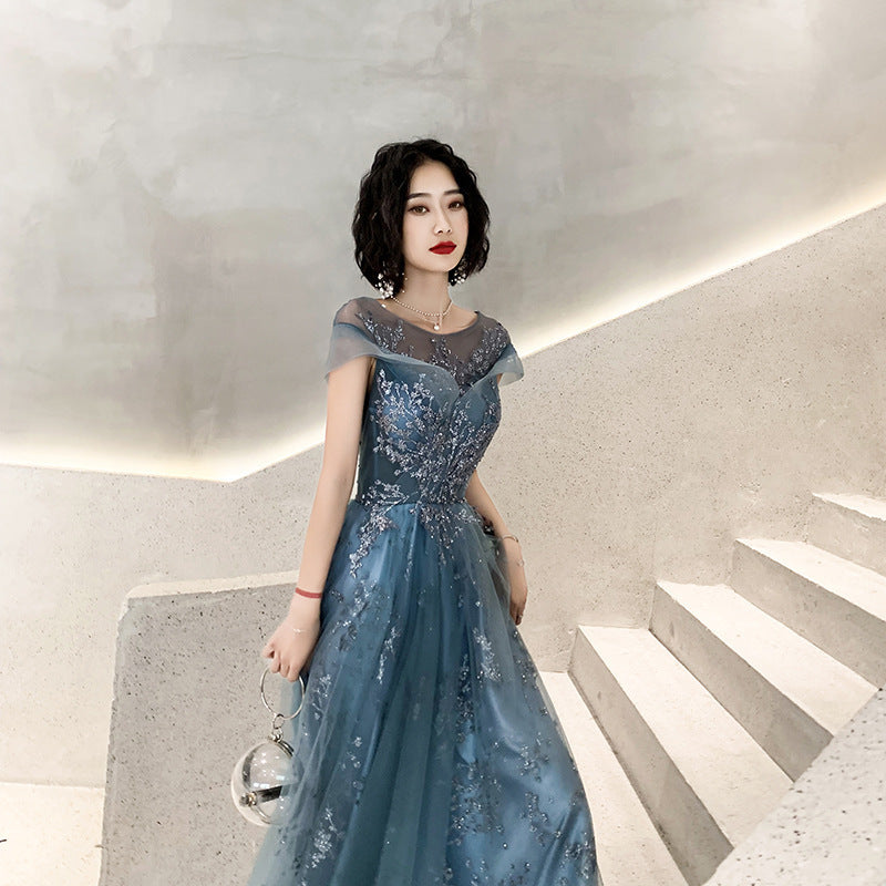 New Dreamy Temperament Heavy Industry Banquet Evening Dress