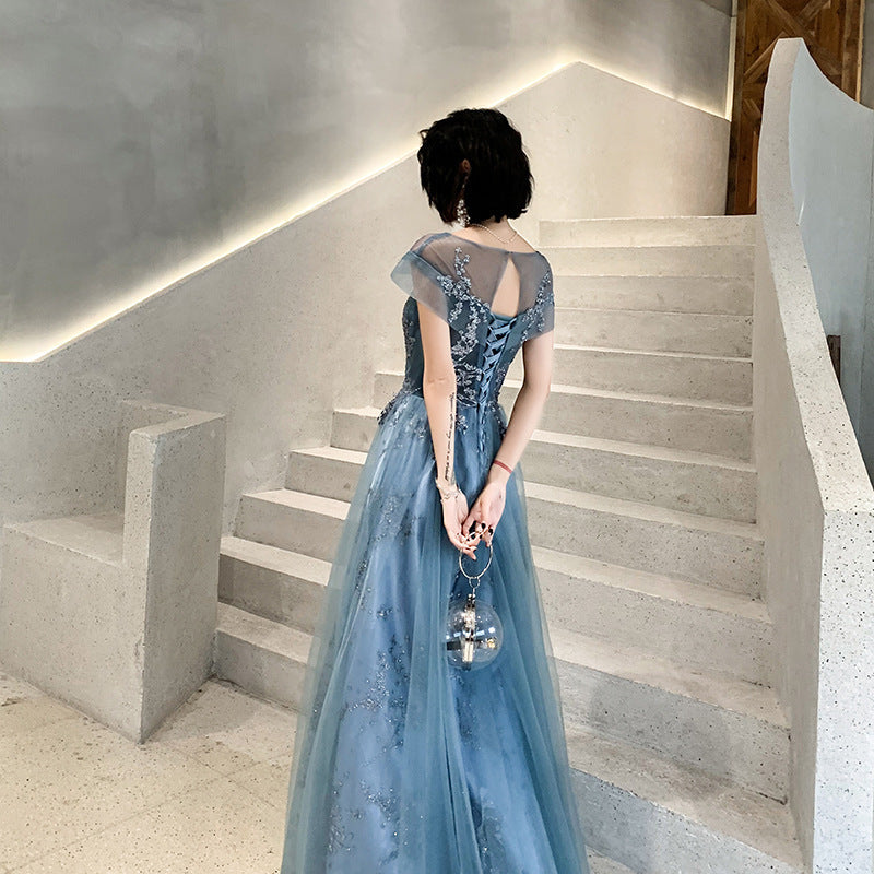 New Dreamy Temperament Heavy Industry Banquet Evening Dress