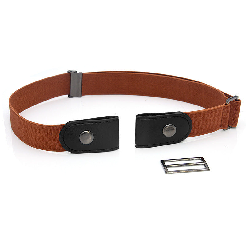 New Slim Elastic Invisible Belt Simple Lazy Belt Fat Elastic Leather