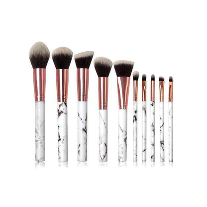 10 PCS Marbling Makeup Brushes Set with Marble Storage Box