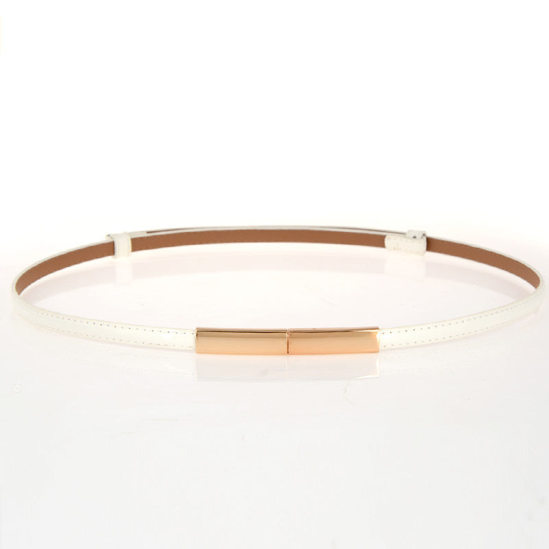 Ladies Simple And Versatile Leather Fashion Thin Belt