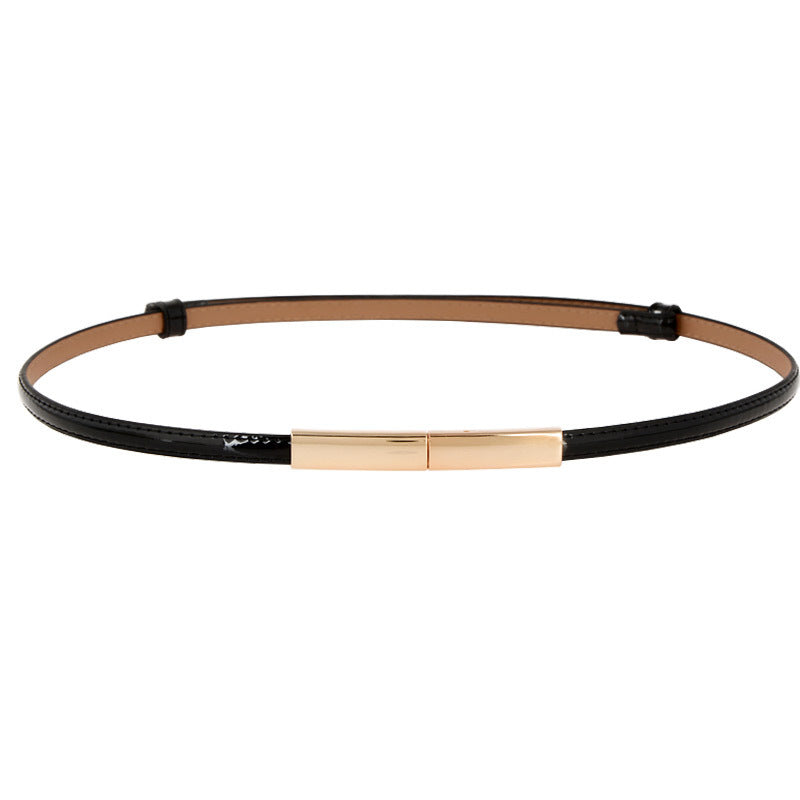 Ladies Simple And Versatile Leather Fashion Thin Belt