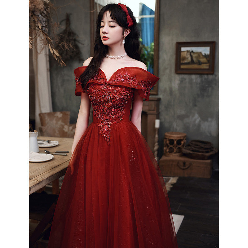 High-end Temperament French Light Luxury Long Evening Dress