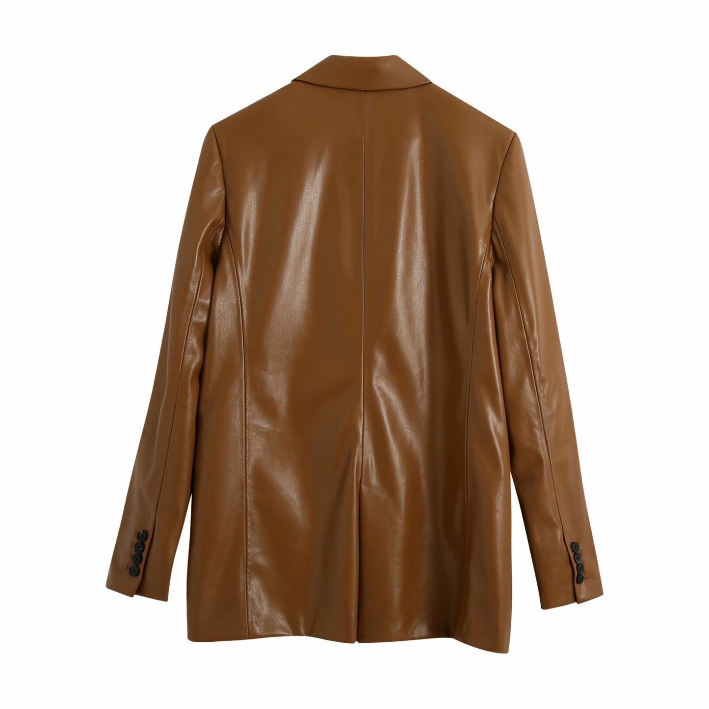 European And American Pu Imitation Leather Suit Jacket Women