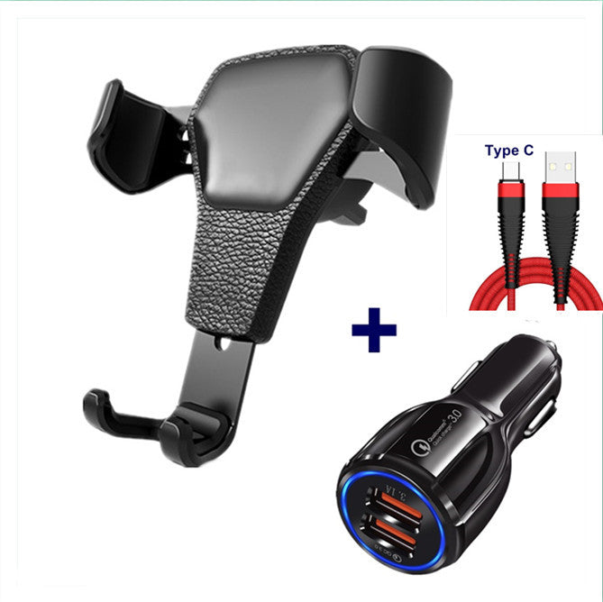 Leather Grain Gravity Phone Car Holder for Ultimate Device Security