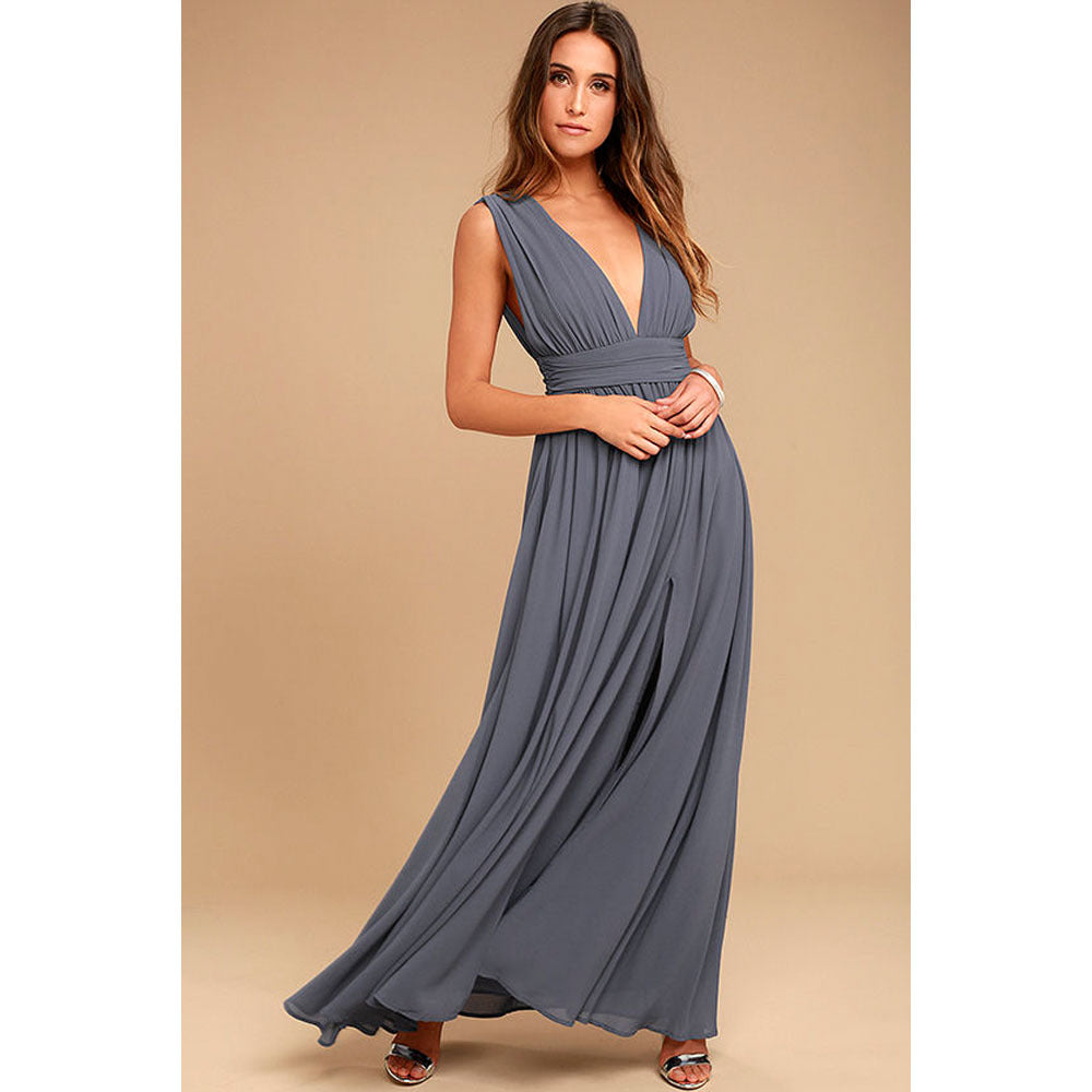 Women's Fashion Deep V Sleeveless Long Dress