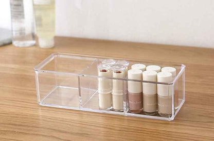 Transparent Acrylic Cosmetics Three-Compartment Storage Box