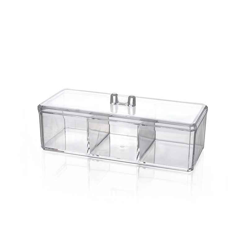 Transparent Acrylic Cosmetics Three-Compartment Storage Box