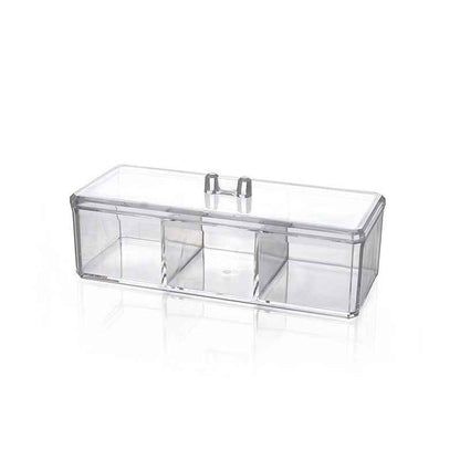Transparent Acrylic Cosmetics Three-Compartment Storage Box