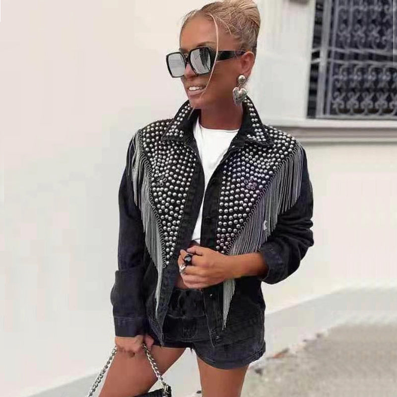 Denim Jacket New Fashion Riveting Design