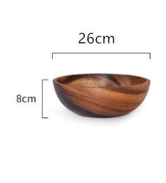 Natural Wooden Bowl - Handcrafted Fruit & Salad Bowl - Mallora Shop