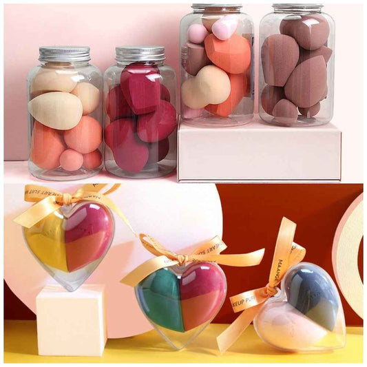 Heart Shaped 2pcs Beauty Blender 8pcs Beauty Blenderr Box