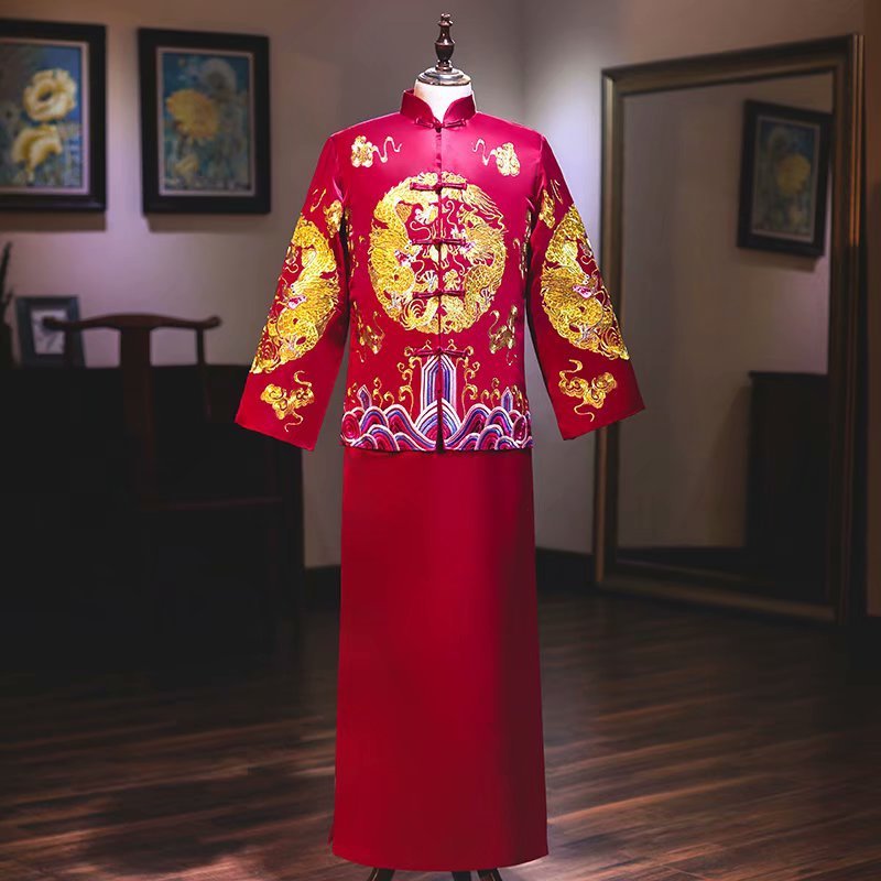 Bridal Slimming Toast Dress Plus Size Chinese Wedding Dress Formal Attire  Horse Face Skirt