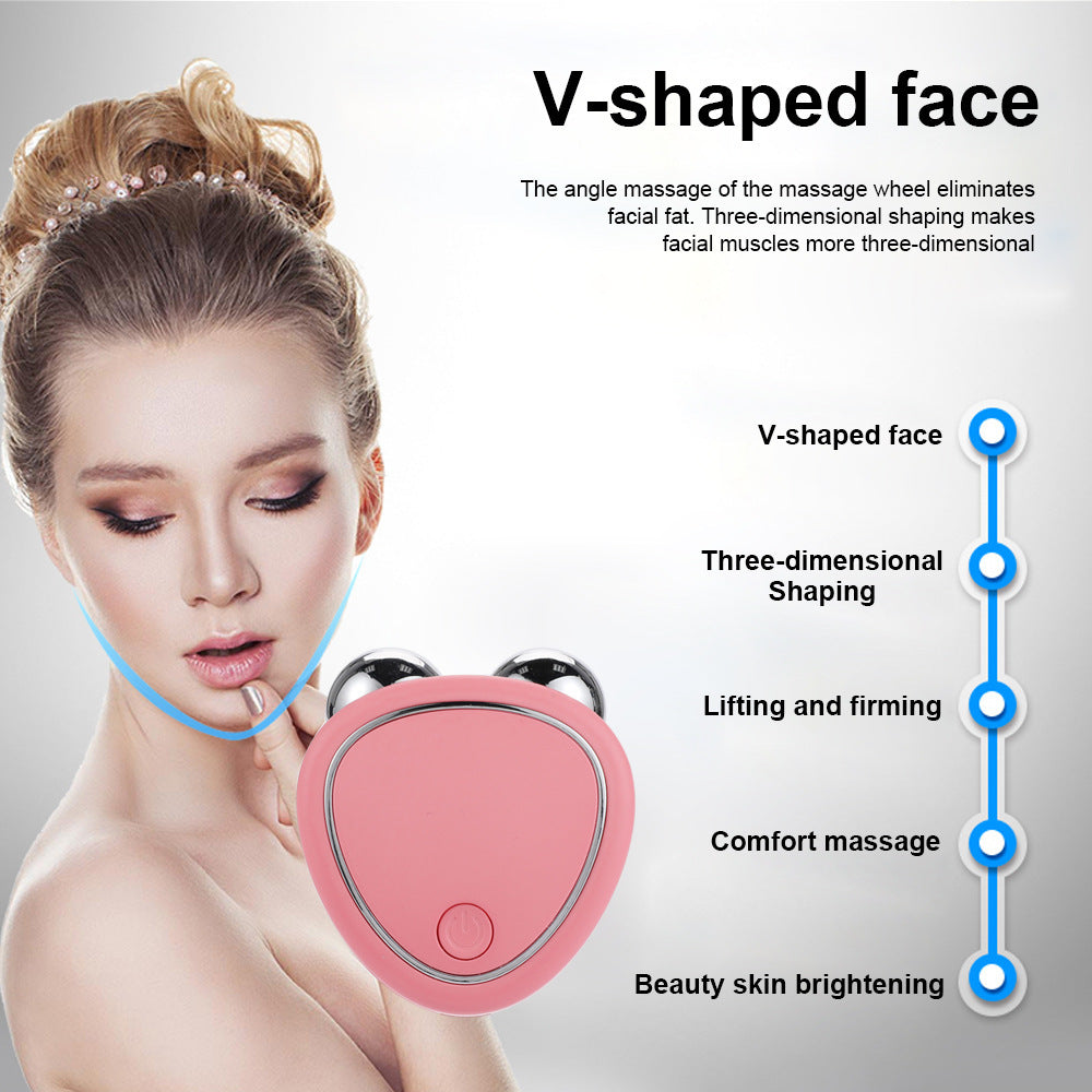 Microcurrent V Shape Face Roller Massager for Sculpting and Tightening