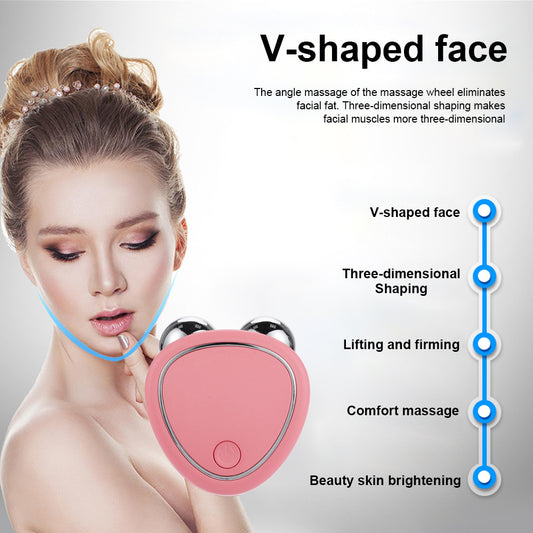 Microcurrent V Shape Face Roller Massager for Sculpting and Tightening