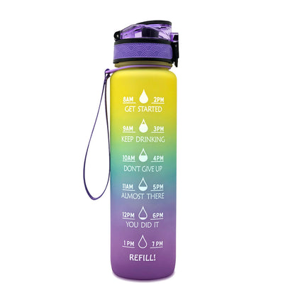 1L Motivational Water Bottle with Time Marker for Hydration Success - Mallora Shop