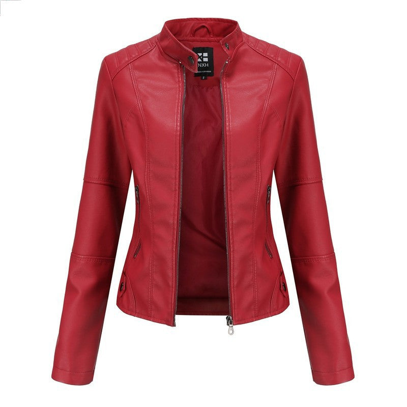 Women'S Leather Dress Slim Jacket Spring Autumn Coat