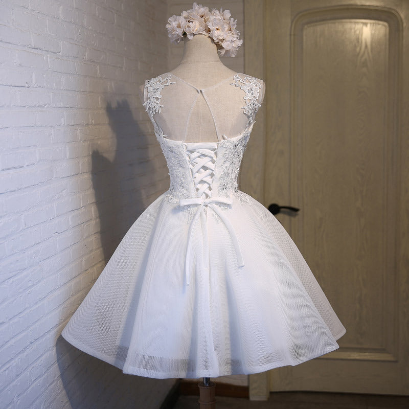 New Short Bridesmaid Dress White Tutu Skirt