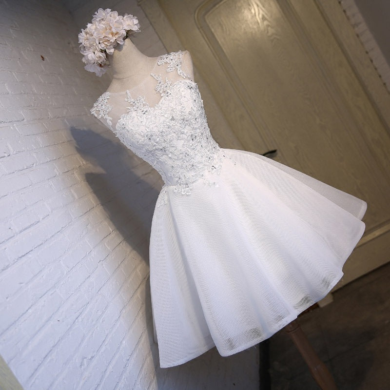 New Short Bridesmaid Dress White Tutu Skirt