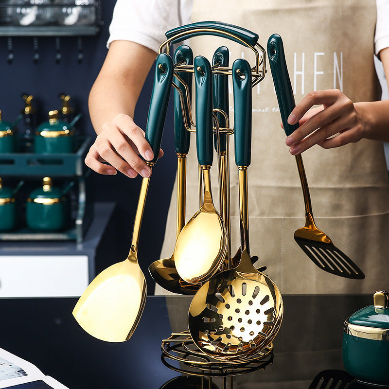 Stainless Steel Silicone Kitchen Utensils 7PCS Set for Ultimate Cooking Performance - Mallora Shop