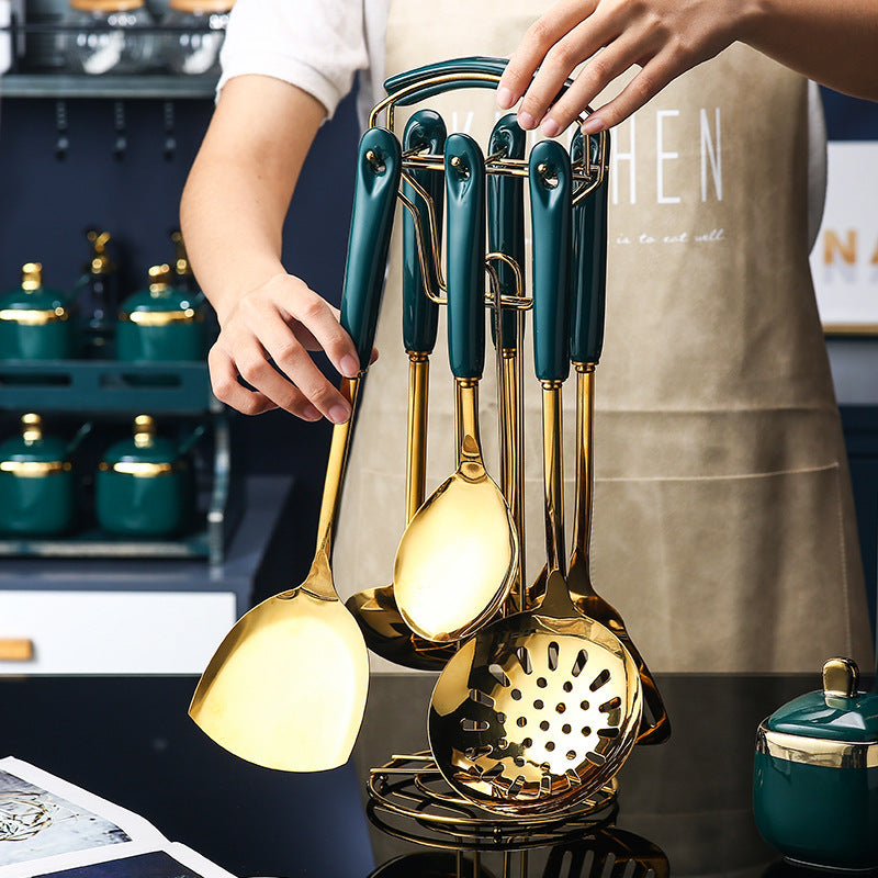 Stainless Steel Silicone Kitchen Utensils 7PCS Set for Ultimate Cooking Performance - Mallora Shop