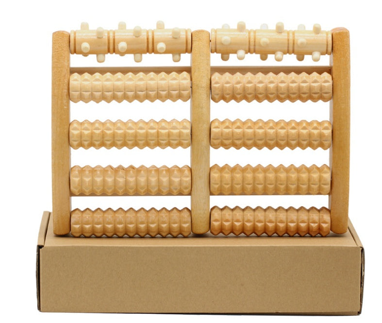 Dual Wooden Foot Massager Roller for Plantar Fasciitis Relief