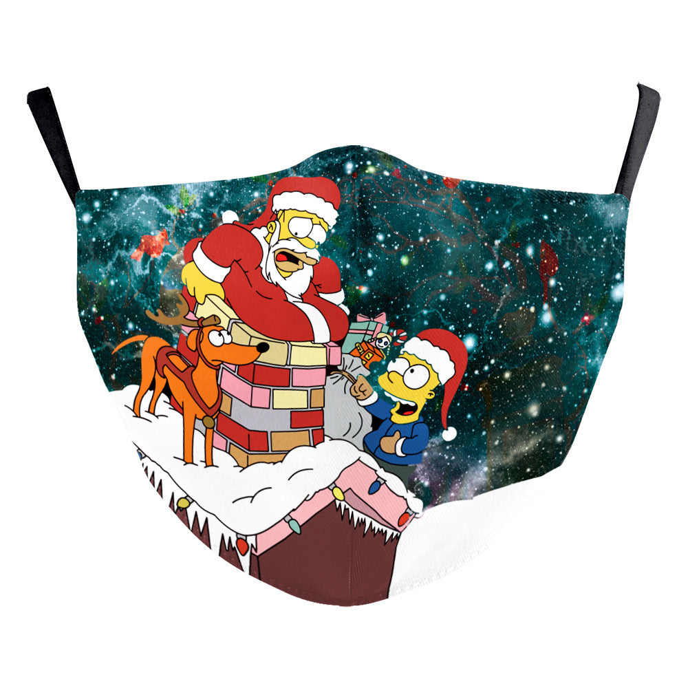 Christmas Funny Digital Printing Double-layer Dust Mask