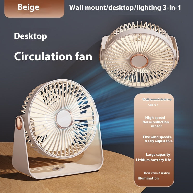 Clip Fan USB Lighting Desktop Fan Portable