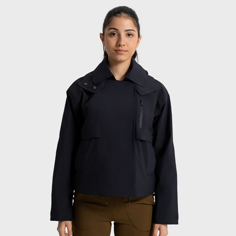 Women Windproof, Waterproof And Breathable Short Trench Coat