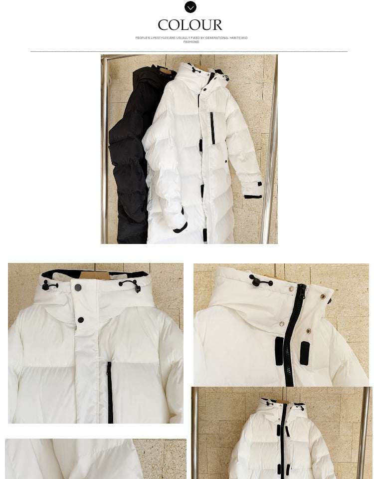 Korean-style Mid-length Over-the-knee Down Cotton-padded Coat