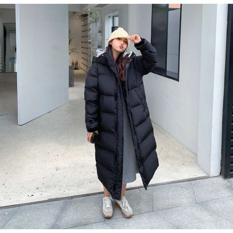 Korean-style Mid-length Over-the-knee Down Cotton-padded Coat