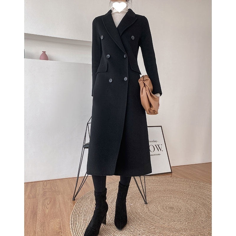 Women Loose Slim Fit Woolen Coat Mid-length Woolen Coat