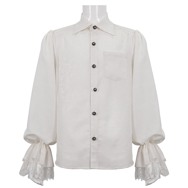 Men Ruffled Gothic Long Sleeved Shirt