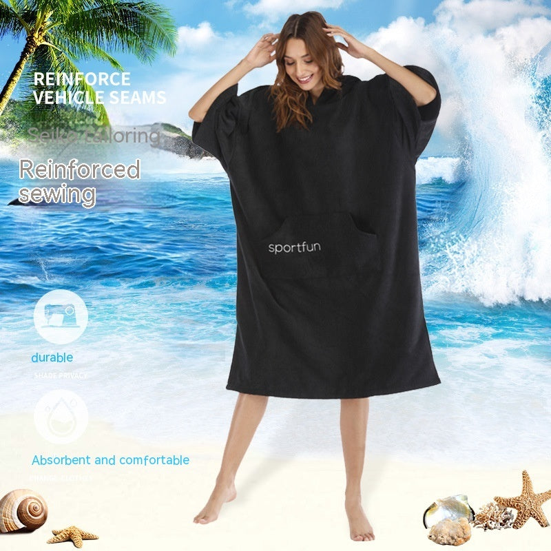 Swimming Beach Cloak Changing Robe Windbreaker Microfiber Thick Cloak Swimsuit Changing Robe