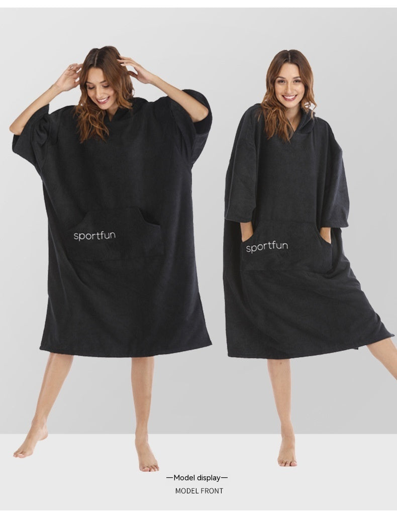 Swimming Beach Cloak Changing Robe Windbreaker Microfiber Thick Cloak Swimsuit Changing Robe