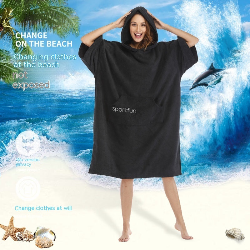 Swimming Beach Cloak Changing Robe Windbreaker Microfiber Thick Cloak Swimsuit Changing Robe