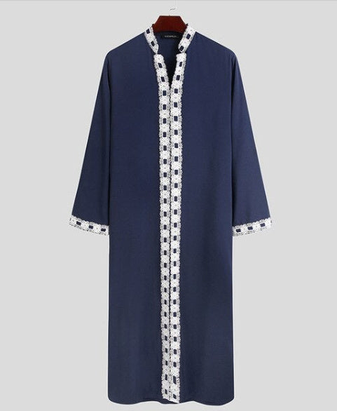 Muslim Long Sleeved Solid Color Casual Robe