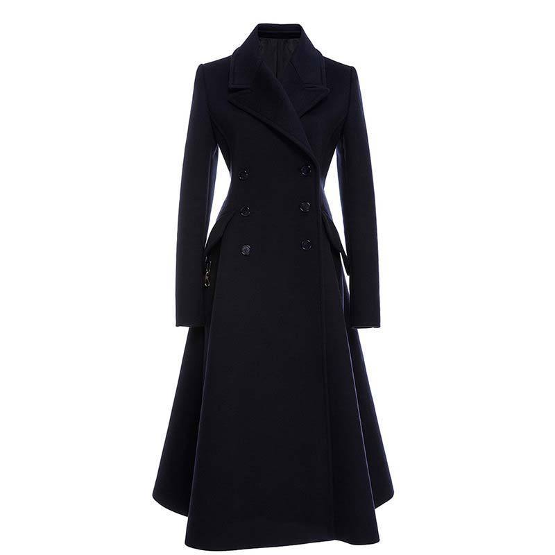 Women Elegant Slim Fit Woolen Coat