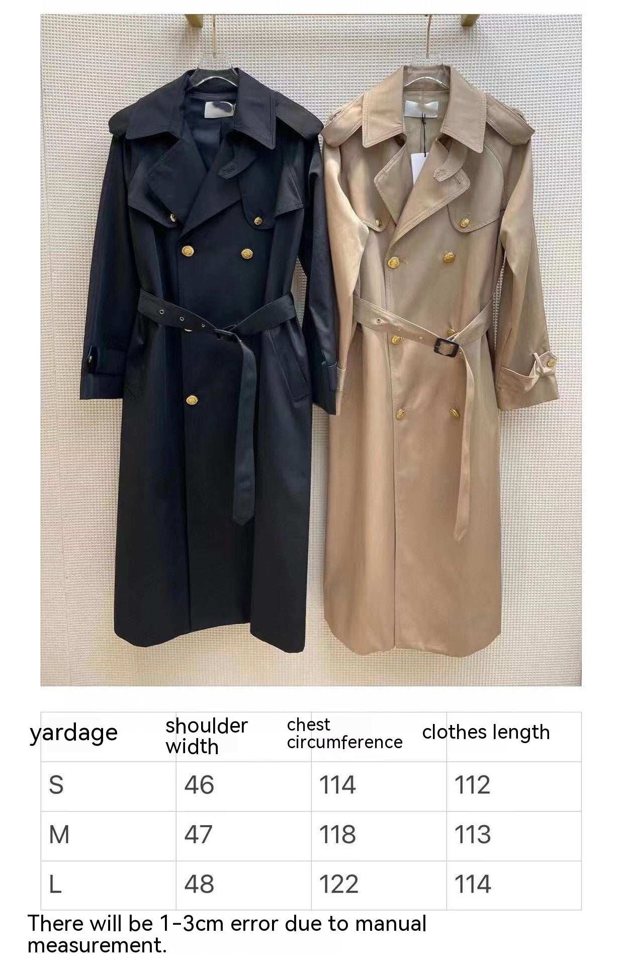 Women Waist-tight Jacquard Lining Trench Coat