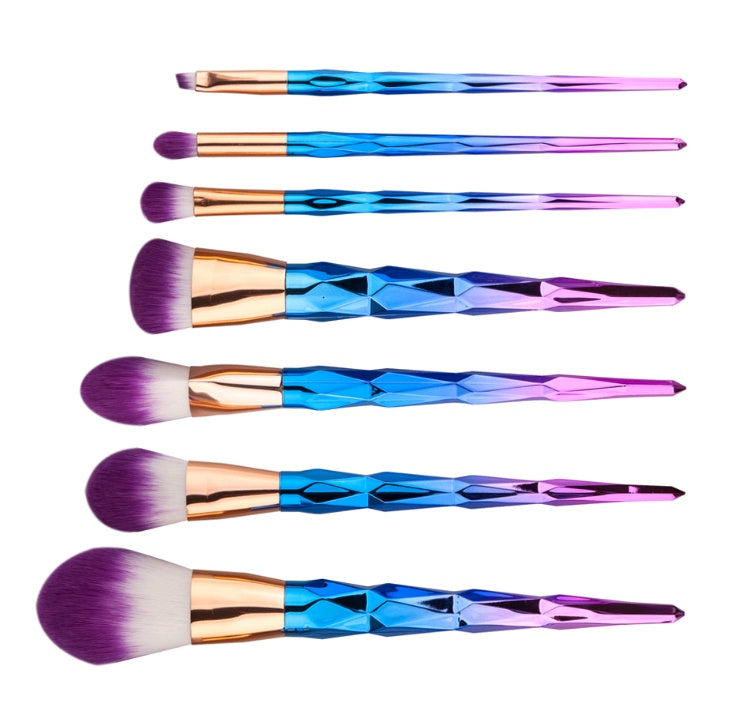 7 Pieces Diamond Makeup Brush Set for Flawless Beauty Application