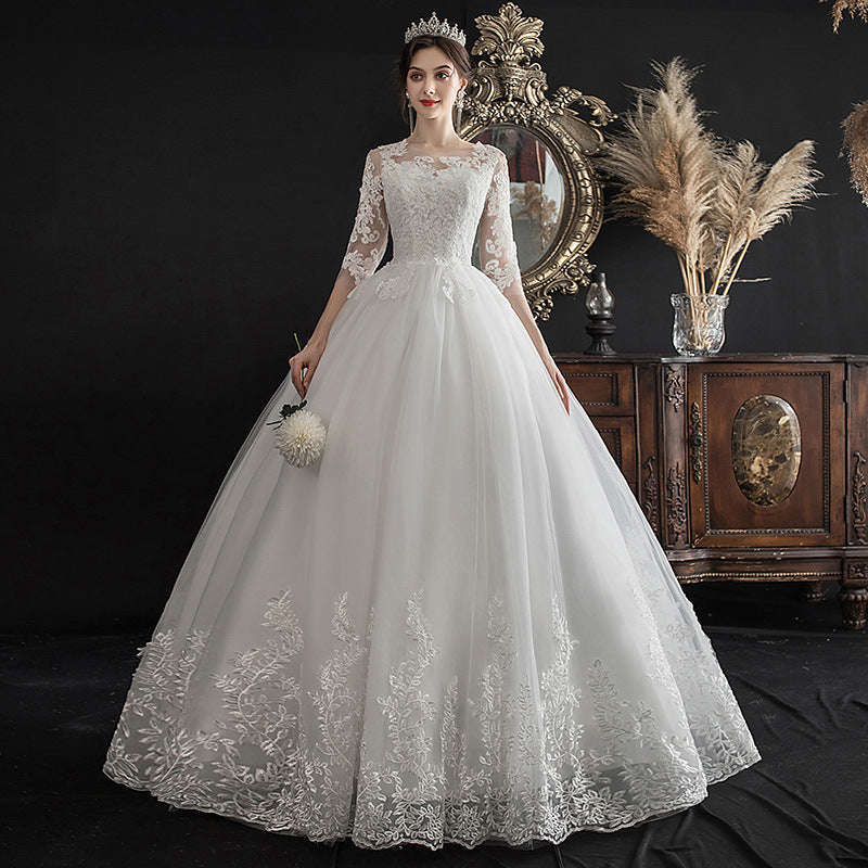 One-shoulder Dream Slim Sleeve Lace Bride