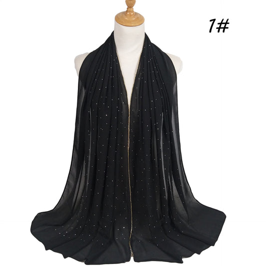 Chain Pearl Chiffon Hui Hood