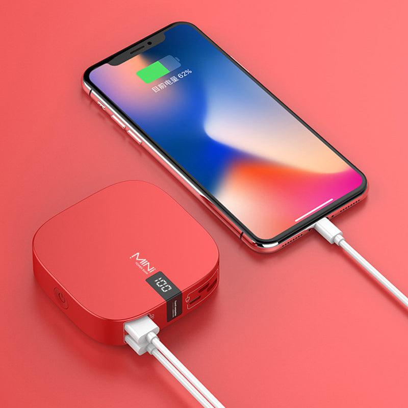 10000 mAh Mini Power Bank with Fast Input and Digital Display
