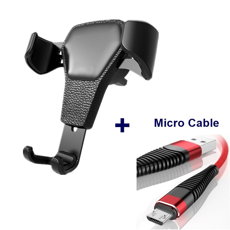 Leather Grain Gravity Phone Car Holder for Ultimate Device Security