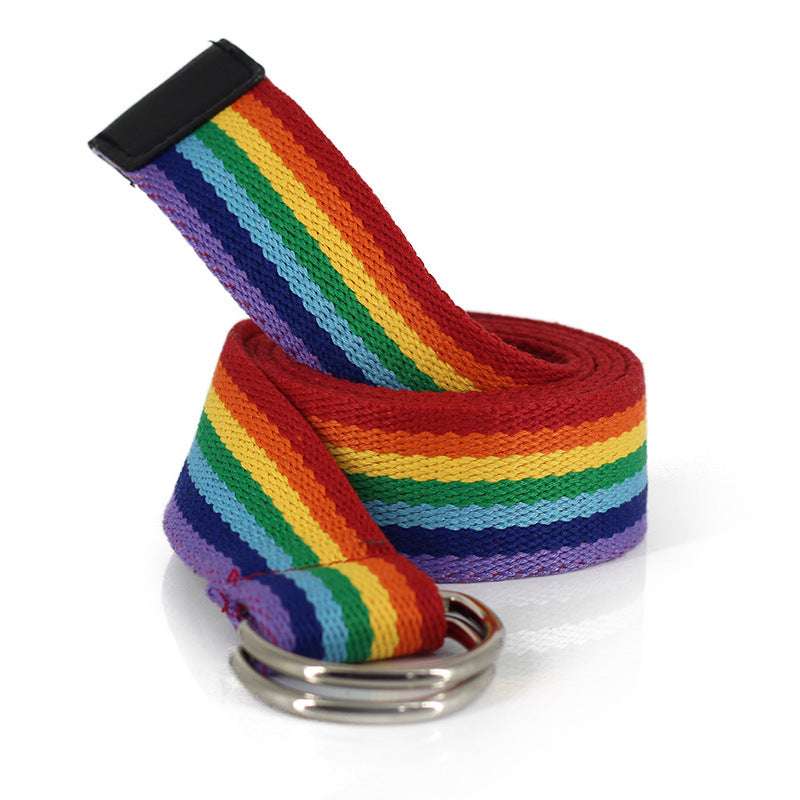 Rainbow canvas belt