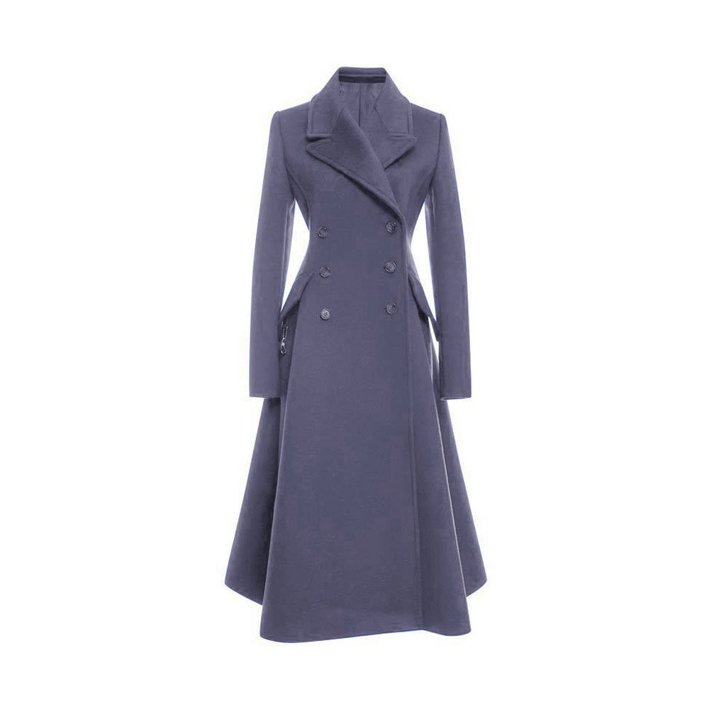 Women Elegant Slim Fit Woolen Coat